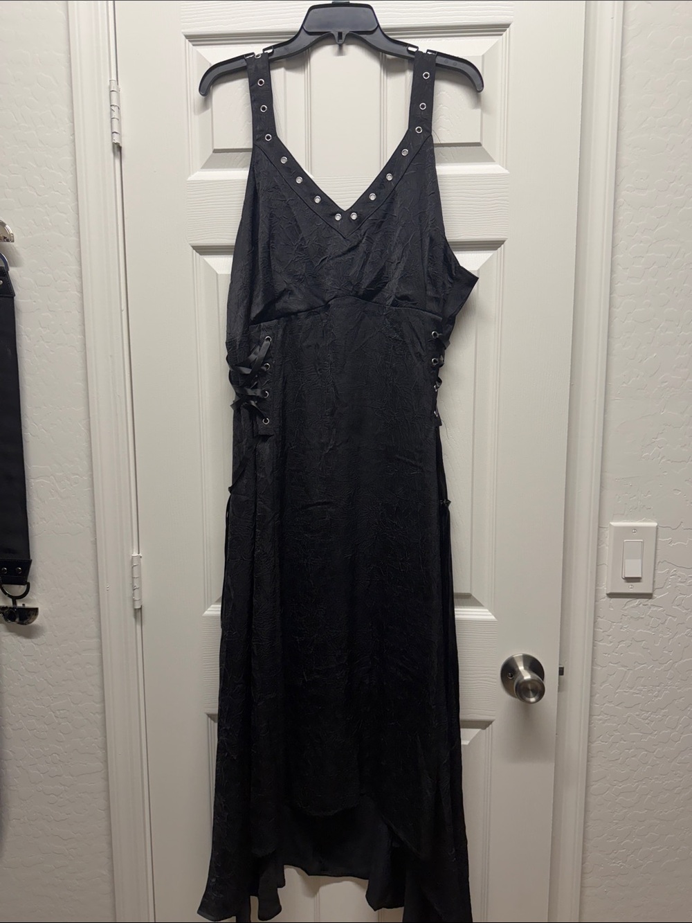 Banned Black Studded Lace-Up Maxi Dress